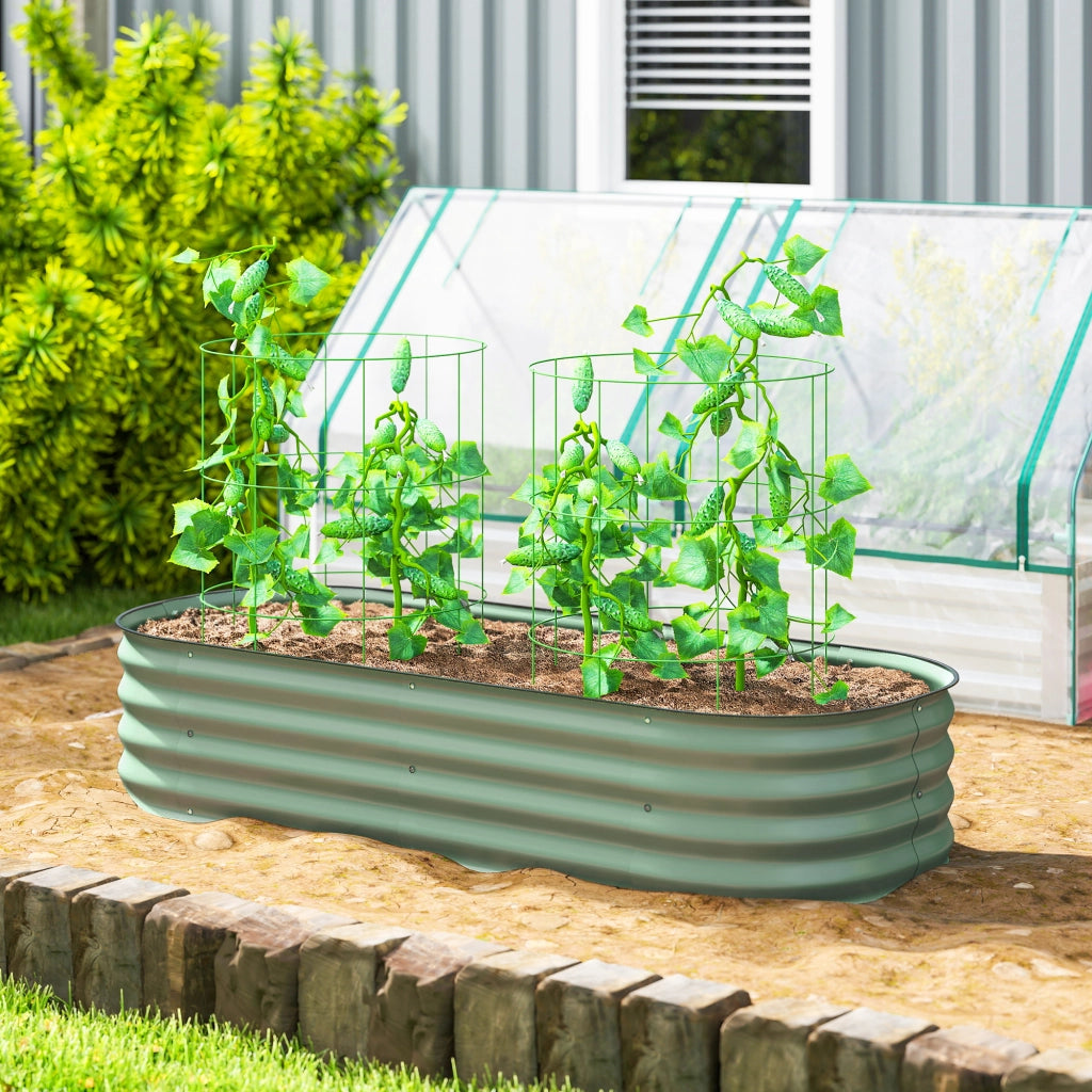 Fioriera rialzata modulare giardino ¨C Xylo ¨C acciaio verde 150x62x30 cm