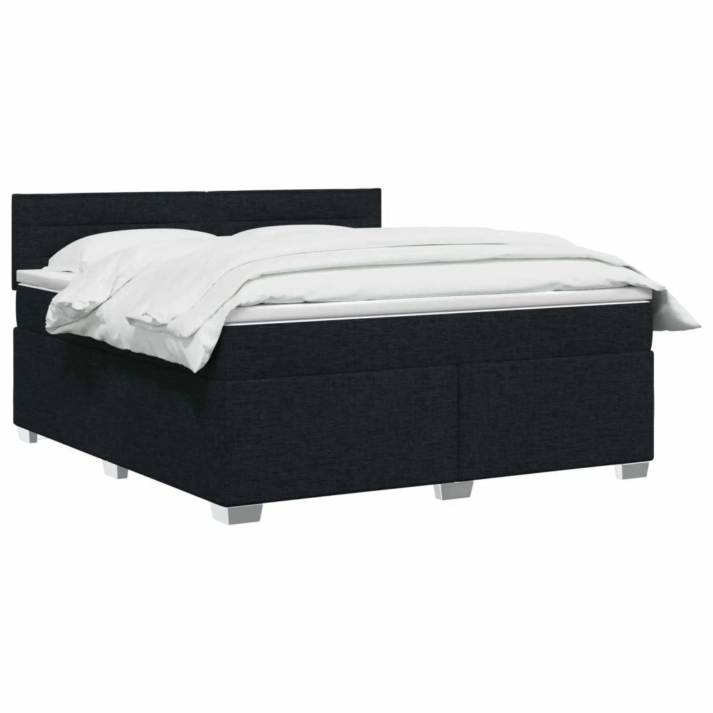 Letto box spring con materasso Nero 180 x 200 cm Tessuto 3450532