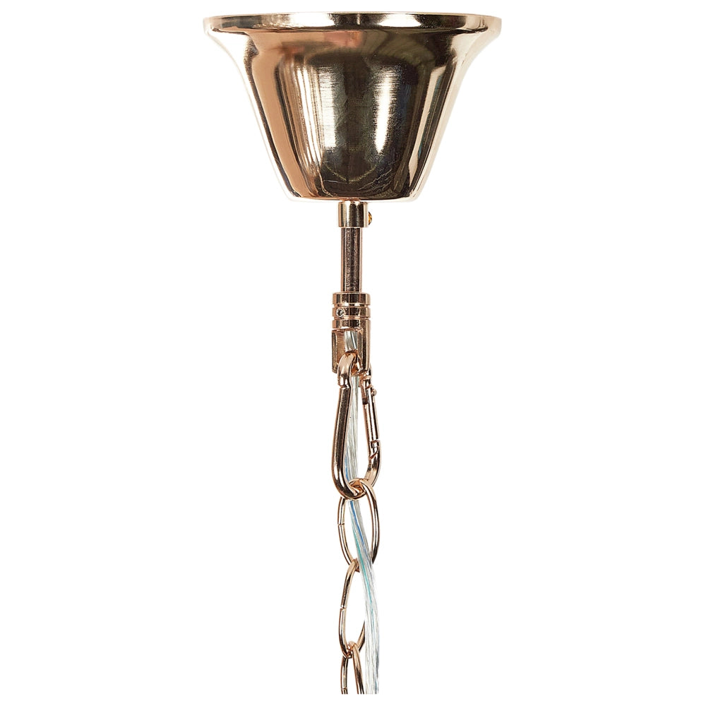 Lampadario in metallo dorato ⌀ 40 cm Lampada a sospensione Cristalli di vetro Stile Glamour