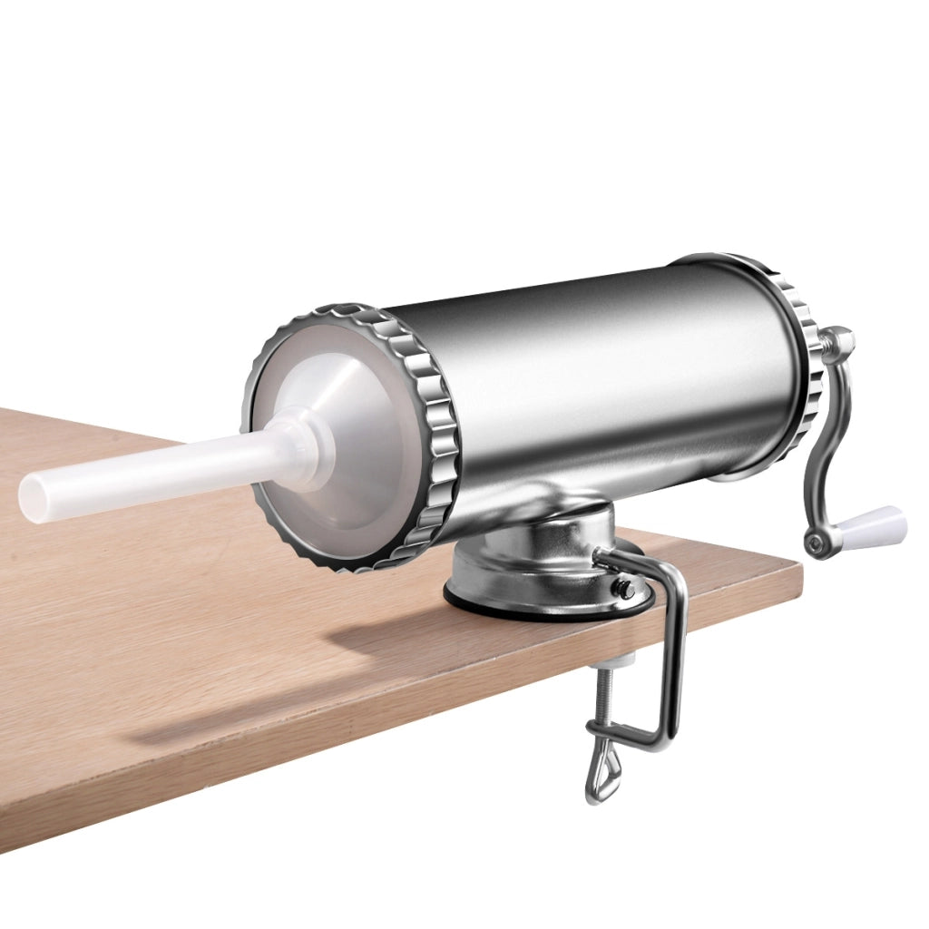 2,5kg Insaccatrice manuale per salsicce in metallo Macchina per salsiccia con 3 tubi di riempimento-Macchine da cucina