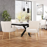 Sedia da pranzo in velluto 4 pezzi - Zephmum- Supporto lombare regolabile gambe in metallo dorato