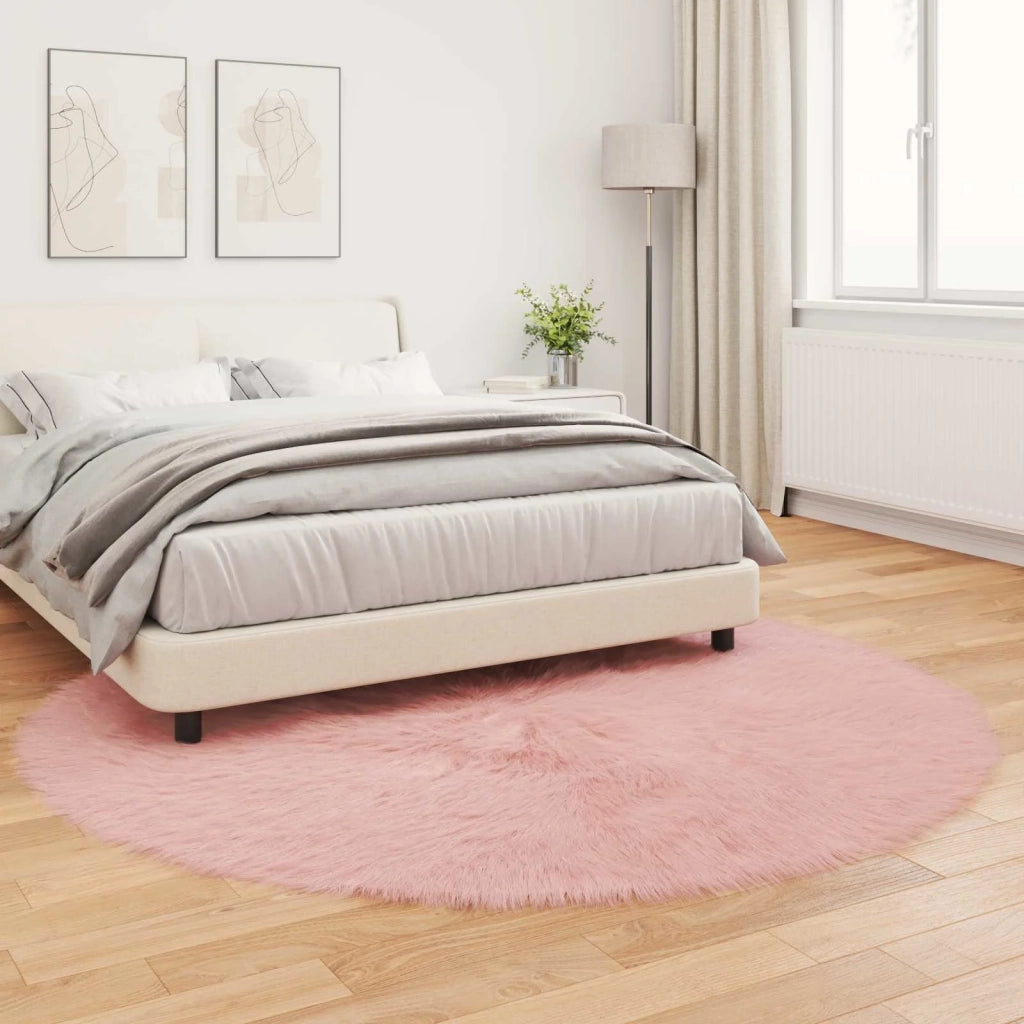 Tappeto in finta TAFALLA Rosa Ø 160 cm Poliestere 42021560
