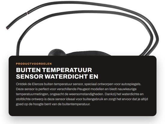 Sensore di Temperatura per Ambiente Esterno - Impermeabile e Stoffa Impermeabile - Adatto per Specchieri Auto - Misurazioni Precise - Visualizzazione della Temperatura Affidabile