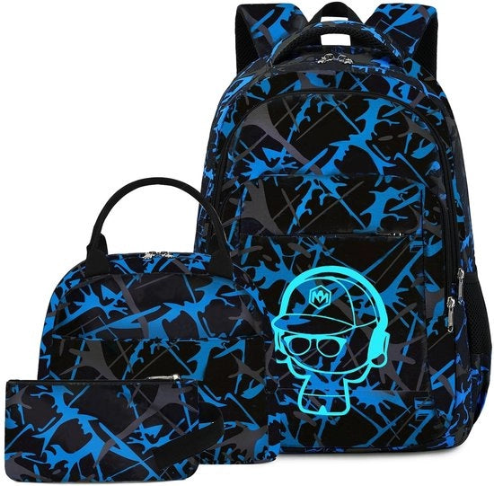Set di Scuola 3-in-1 - Borsa per Ragazze 30x44x16 cm - Borsa Isolante per Pasti 24x20x17 cm - Borsa per Matite 20x10 cm - Impermeabile e Duraturo