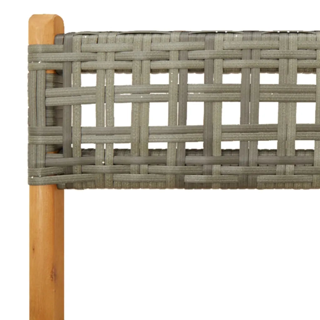 Set da Bistrot 3 pz | Set Salotto da Giardino Grigio in Polyrattan e Legno Massello
