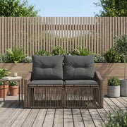 Divano da giardino 2-Numero di posti Grigio polyrattan 42026708