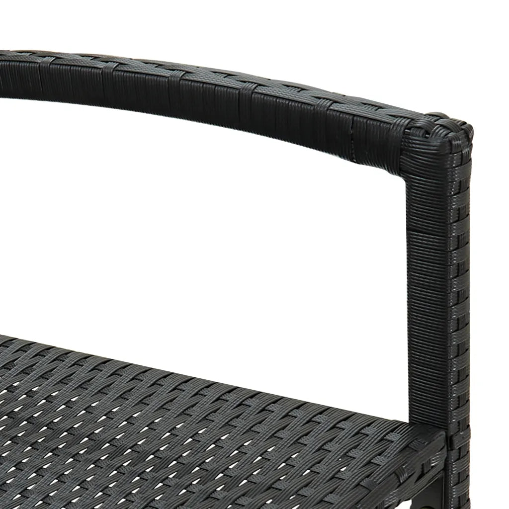 Sgabelli da Bar 4 pz in Polyrattan Nero 362584
