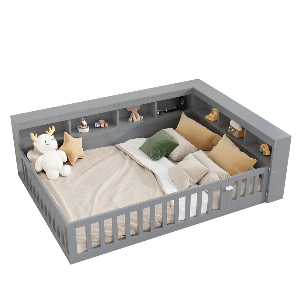 Letto Diurno con Contenitore e Rete a Doghe ¨C MINIMAL ¨C Grigio 140x200