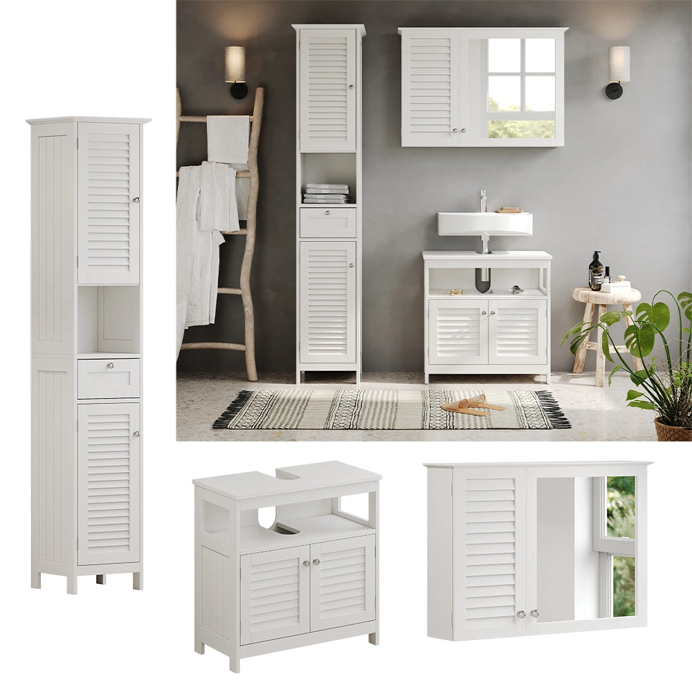 Vicco Set di mobili da bagno Bianco 3 pezzi, opzione 2