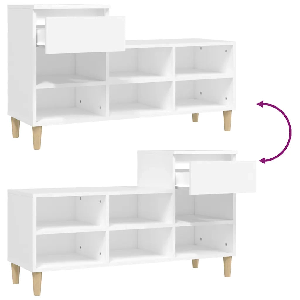 Scarpiera Bianca 102x36x60 cm in Legno Multistrato 821204