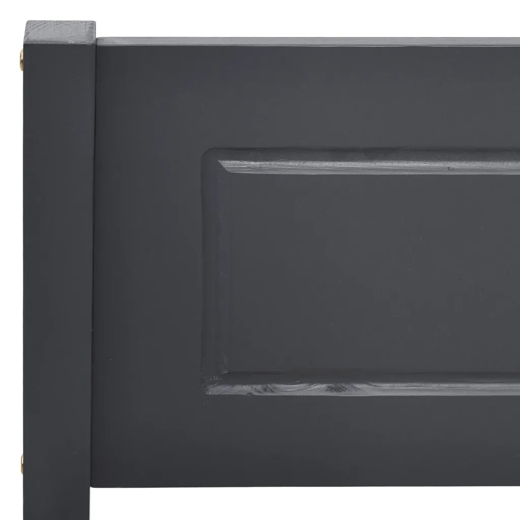 Giroletto senza Materasso-Struttura Letto Legno Massello Pino Grigio 200x200 cm