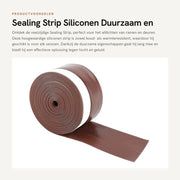 Striscia di chiusura in silicone da 5 metri - duraturo - autoadesivo - adatta per finestre e porte - isolante acustico e impermeabile