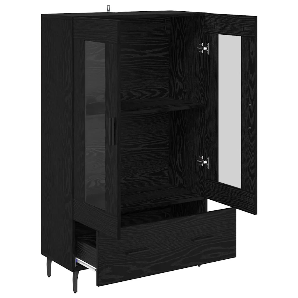Credenza-Buffet-Armadio da cucina Rovere Nero 69,5 x 31 x 115 cm Legno multistrato 909647