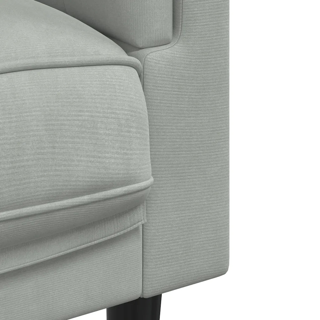 Divano a 2 Posti con Cuscini-Sofa 2 Posti con Cuscini Grigio Chiaro in Velluto