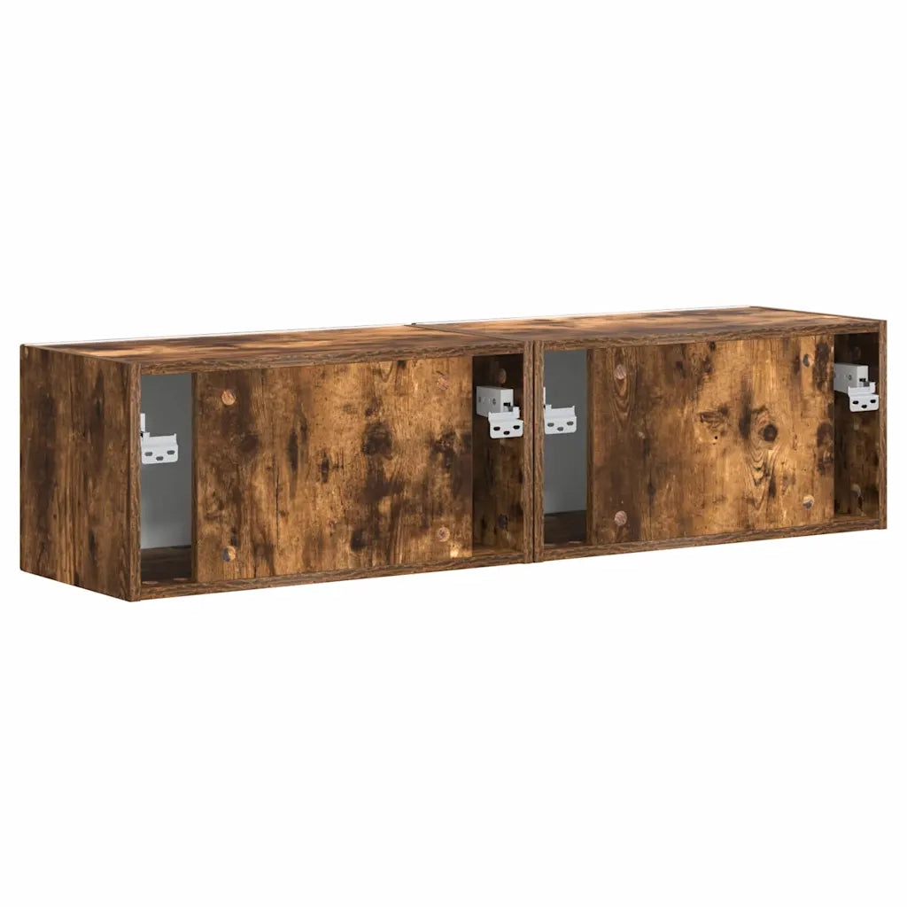 Mobile TV da parete 2 pz | Armadietto TV | Mobile Porta TV Rovere fum¨¦ 60 x 31 x 29,5 cm