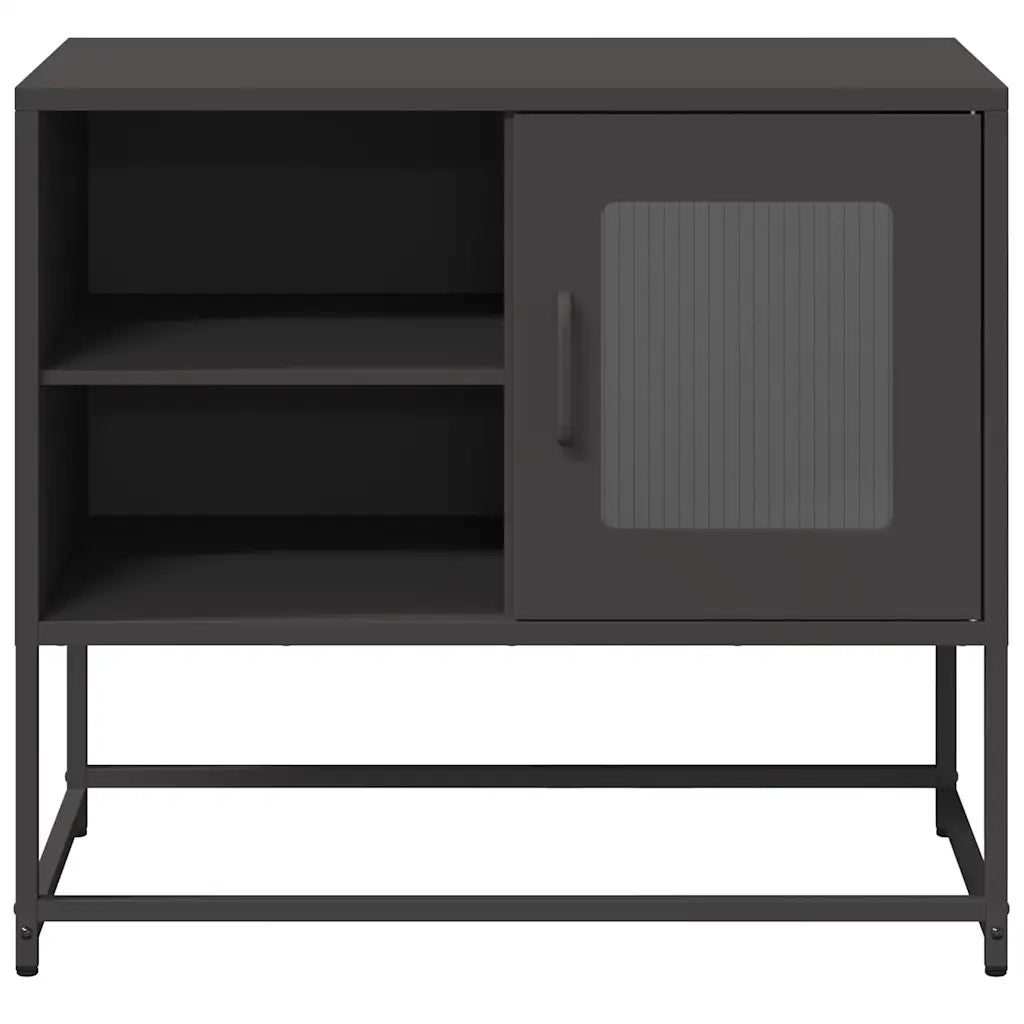 Mobile TV-Credenza per TV-Console TV Nero 68x39x60,5 cm in Acciaio 644134