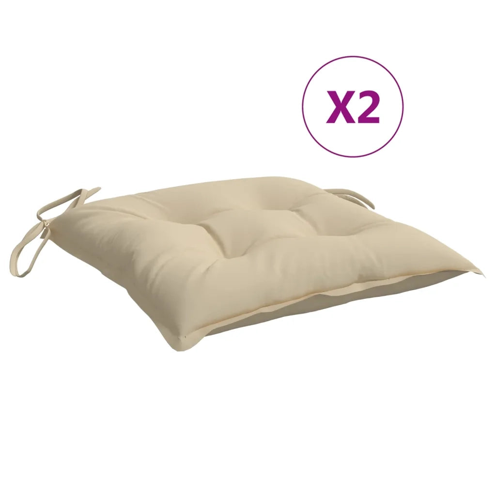 Cuscini per Pallet 2 pz | Cuscini per sedie Beige 50x50x7 cm Tessuto Oxford