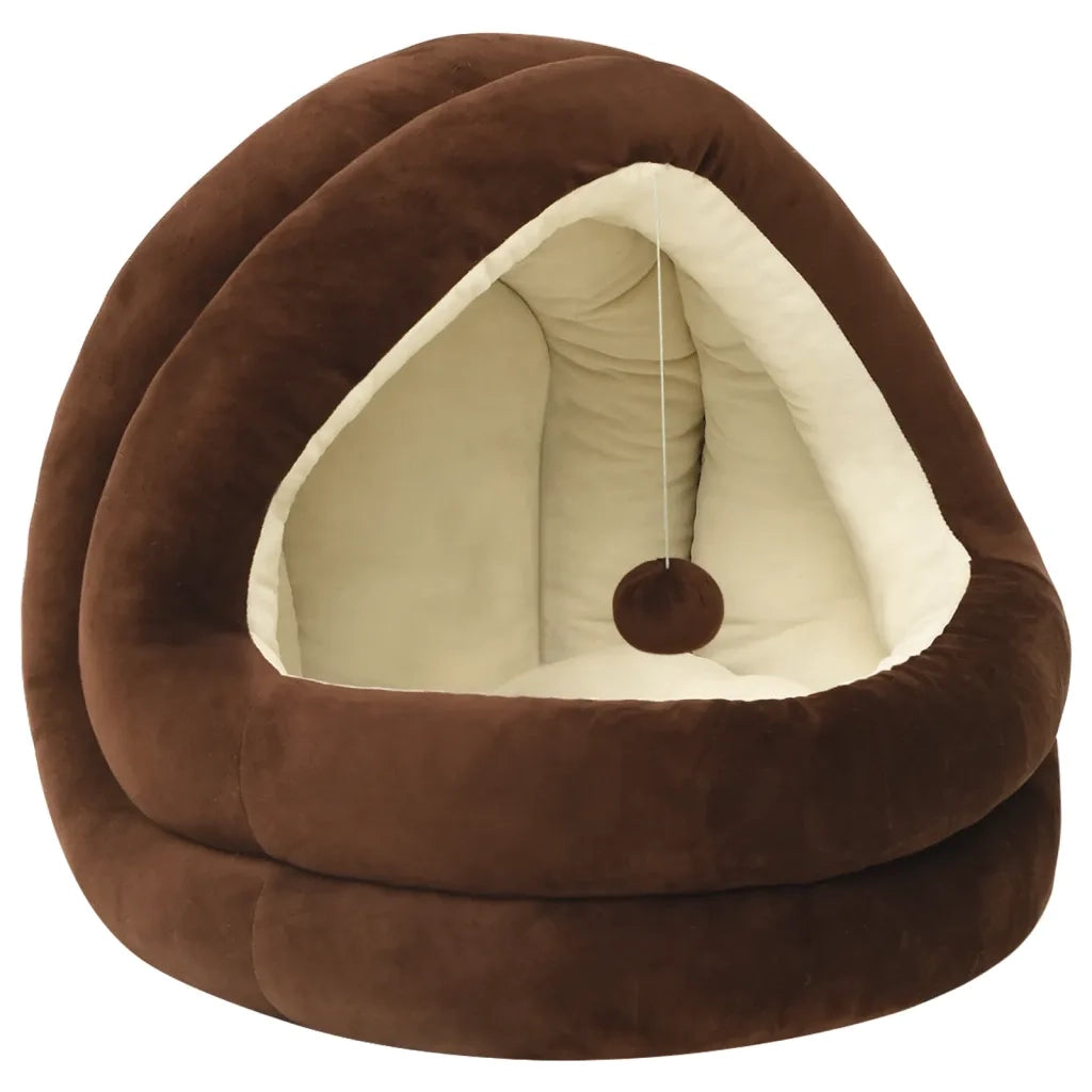 Letto per Gatti 50x50x45 cm Marrone e Crema 171400