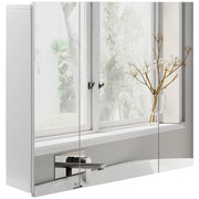 Mobiletto Bagno con Specchio e Ante ¨C zephmum ¨C Bianco 70x15x60cm