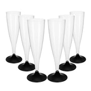 FLUTE CON BASE NERA IN CONFEZIONE DA 6 PEZZI REALIZZATI IN PLASTICA