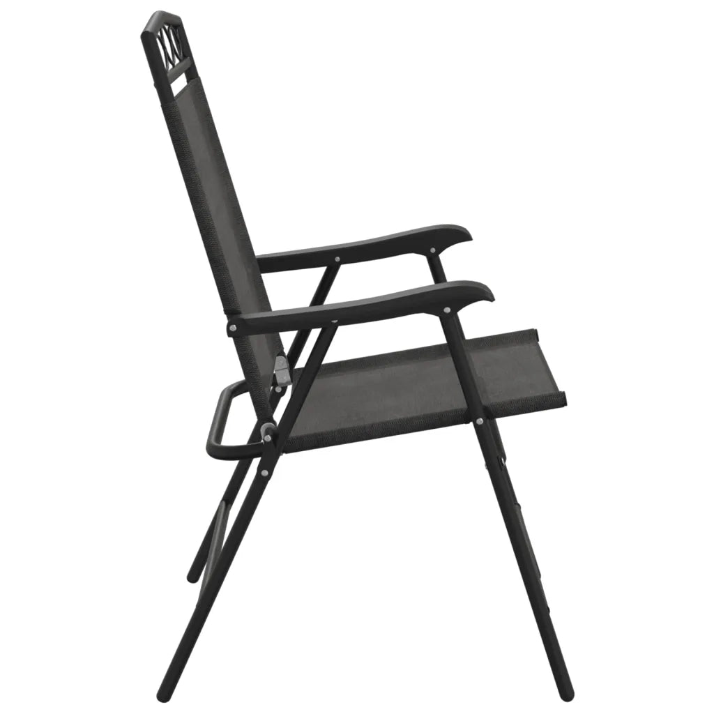 Sedie Giardino Pieghevoli 4 pz | Sedie da Esterno Grigio M¨¦lange Acciaio Textilene