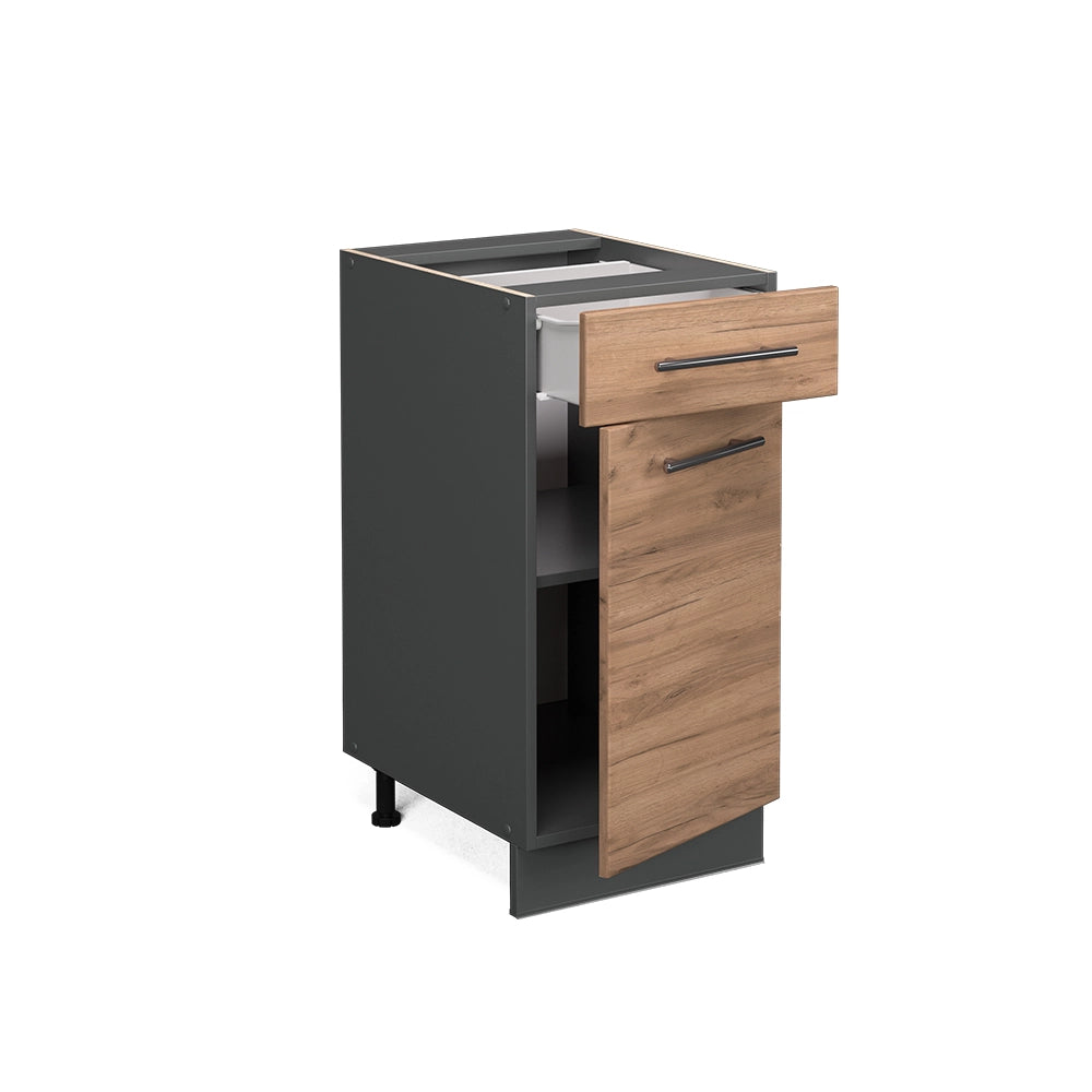 Mobiletto base per cucina Fame-Line Rovere dorato/Antracite 40 cm, PL Antracite Vicco
