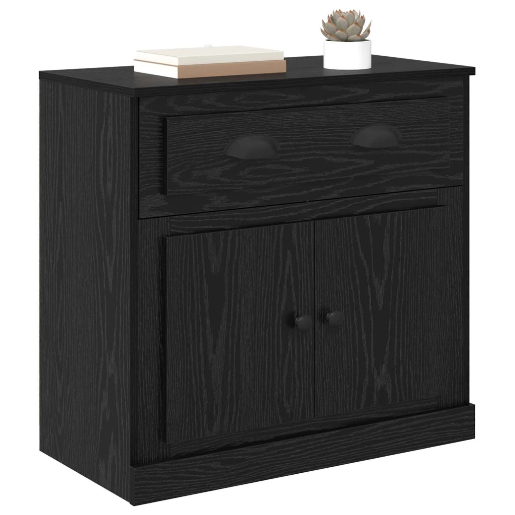 Credenza | Madia | Buffet da pranzo | Armadio da pranzo Rovere Nero 70 x 35,5 x 67,5 cm Legno multistrato