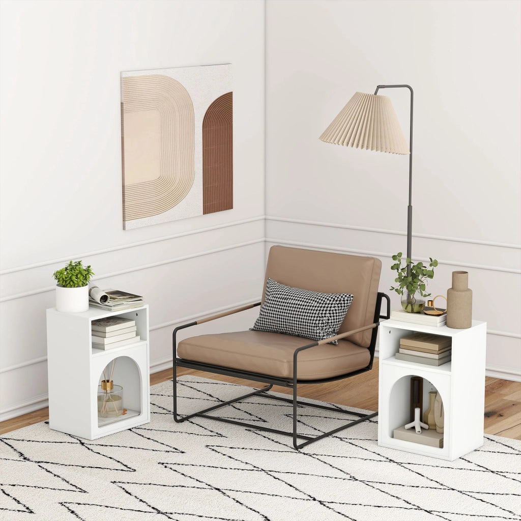 Comodino con scomparti aperti ¨C Minimal ¨C bianco 40x30x60 cm