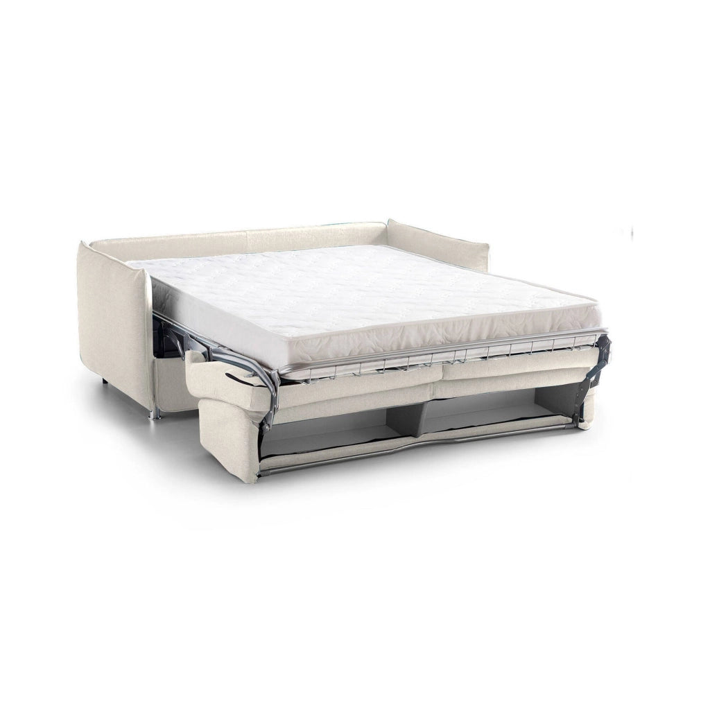 Trissino, Divano Letto 2 Posti Sfoderabile Made in Italy, 180x95 cm Beige
