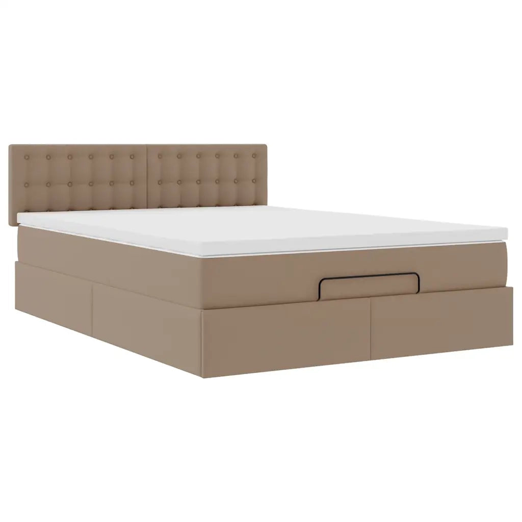 Struttura Letto Pouf con Materasso 140x190 cm Similpelle 3311307