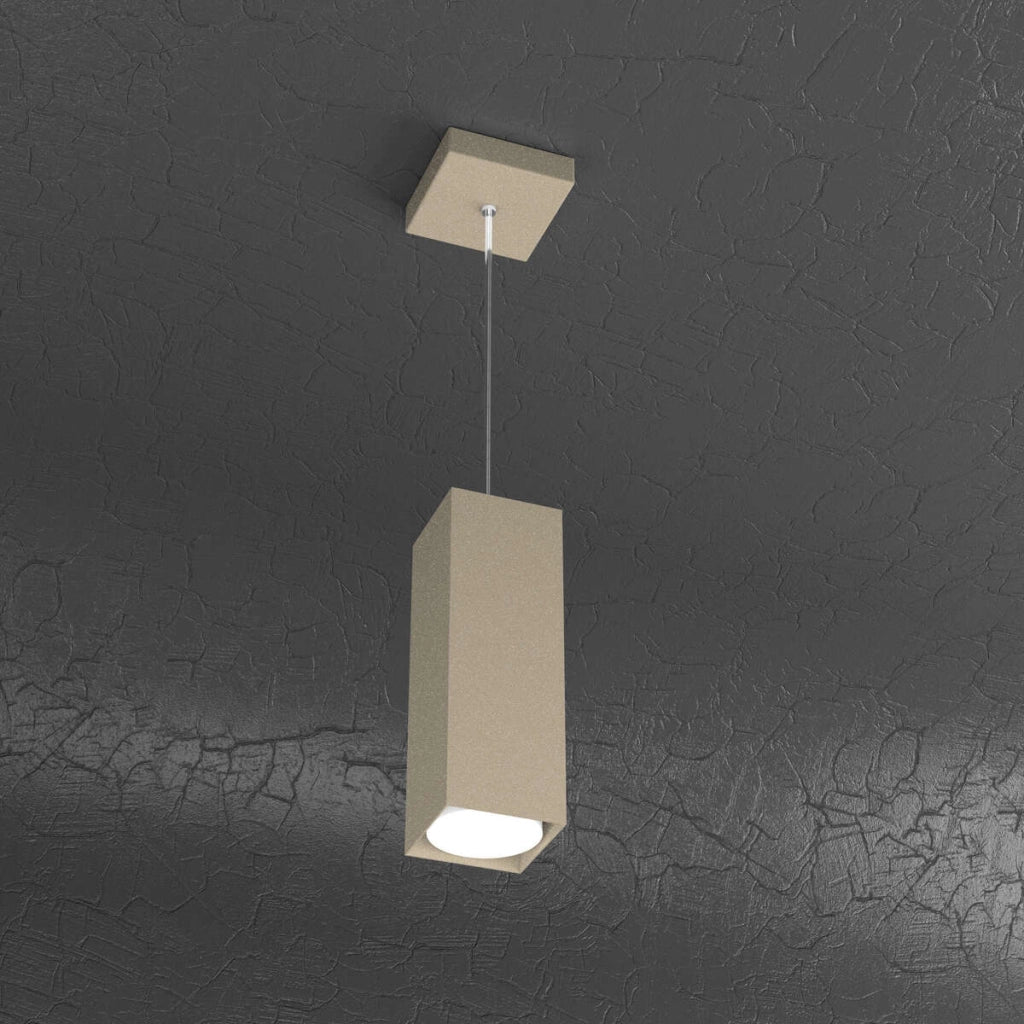 PLATE SOSPENSIONE TUBO H25 1 LUCE ATTACCO GX53 SABBIA