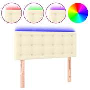 Testiera | Testata Crema a LED 100x5x78/88 cm in Similpelle