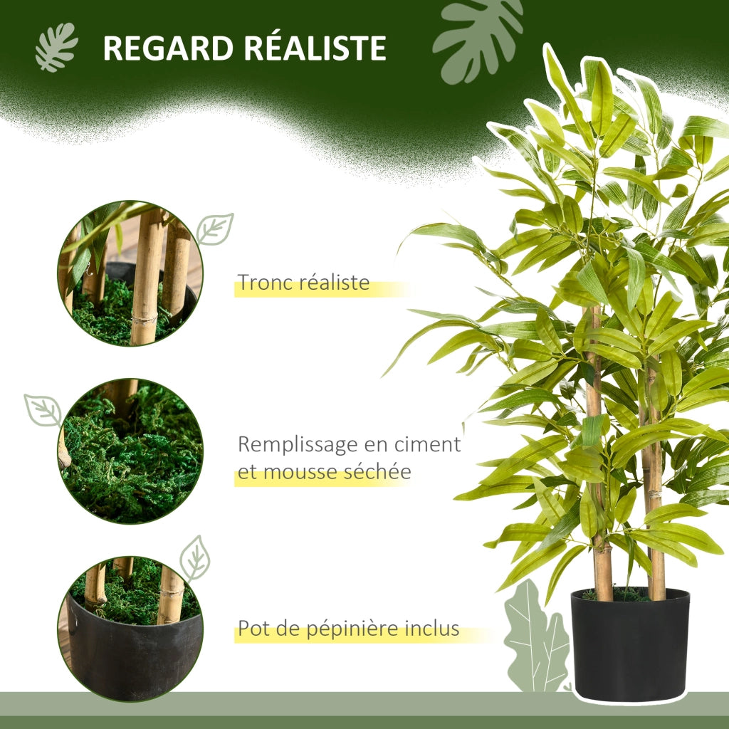 Pianta artificiale bamb¨´ ¨C Minimal ¨C 60 cm verde effetto legno