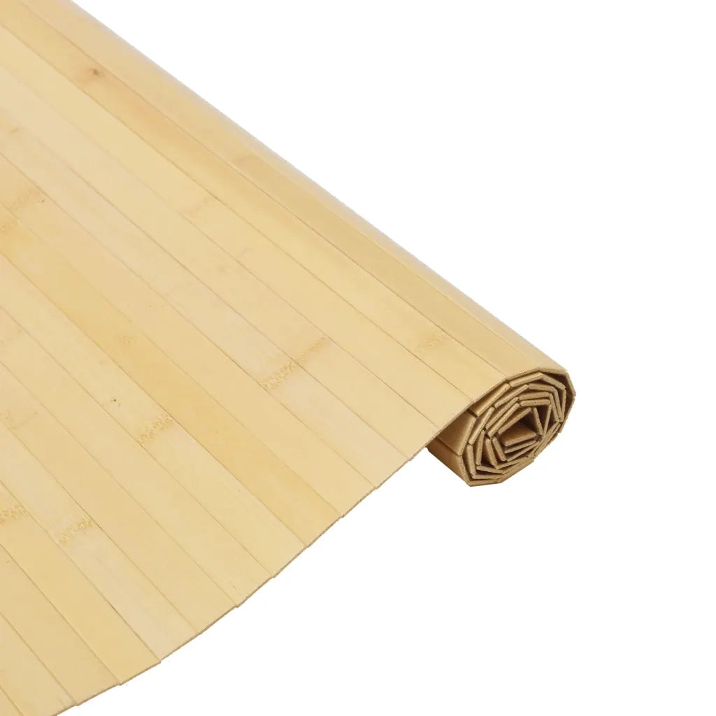 Tappeto Rettangolare Natura Chiaro 80x500 cm in Bambù 376795