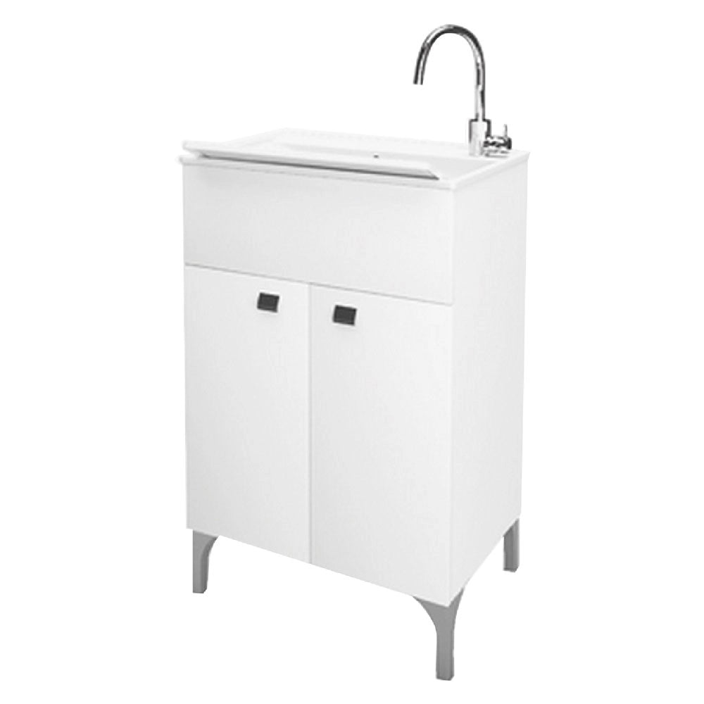 1pz mobile lavatoio anta doppia cm 50 x 50 x h.83 - bianco lucido cod:ferx.2061308nlm