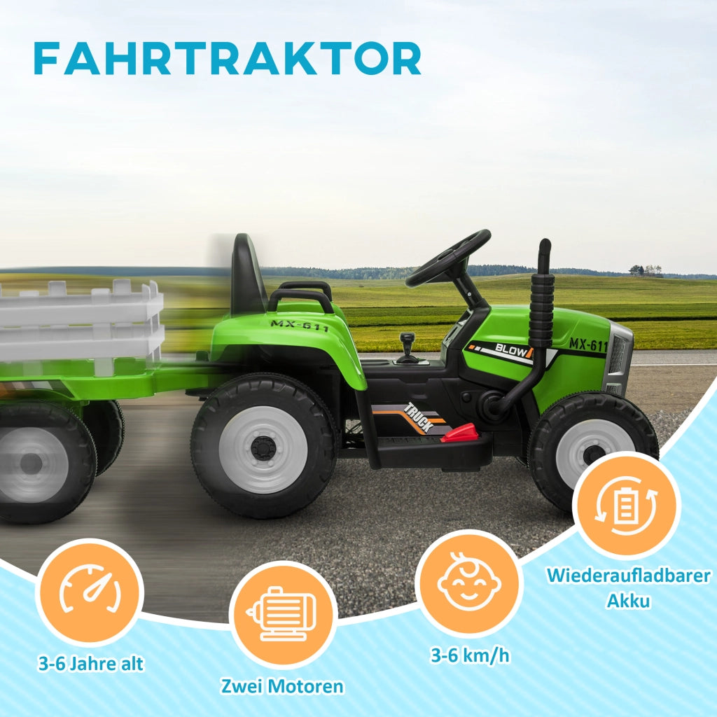 Auto elettrico per bambini ¨C zephmum ¨C Verde e Nero