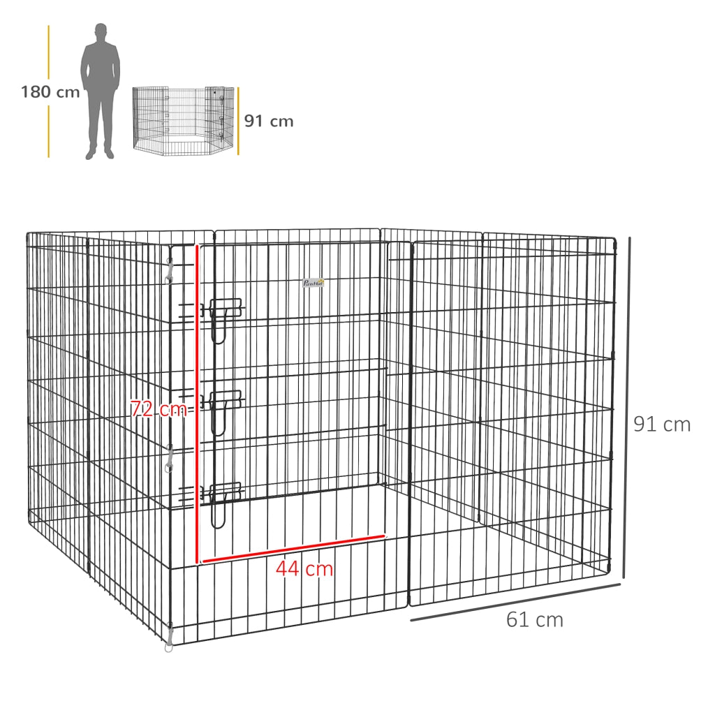 Recinto modulabile per animali piccoli ¨C zephmum ¨C 61x91 cm nero