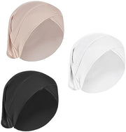 Bambini hijab caps - Colore uniforme - Respiranti e comodi - Stile turbante - Copertura completa - Adatti per donne - 3 pezzi