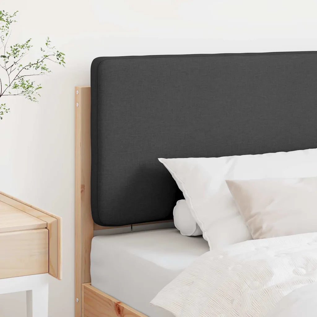 Testiera | Testata imbottita Marrone e grigio scuro 80 cm Pino massello