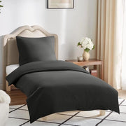 Duvetino 140 x 200 cm con un cuscino 65 x 65 cm, letto singolo 90 x 190 cm, duvetino di microfibra, grigio scuro, 140 x 200 cm.