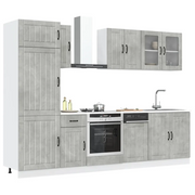 Set Mobili da Cucina 8 pz Lucca Grigio Cemento in Truciolato 3314805