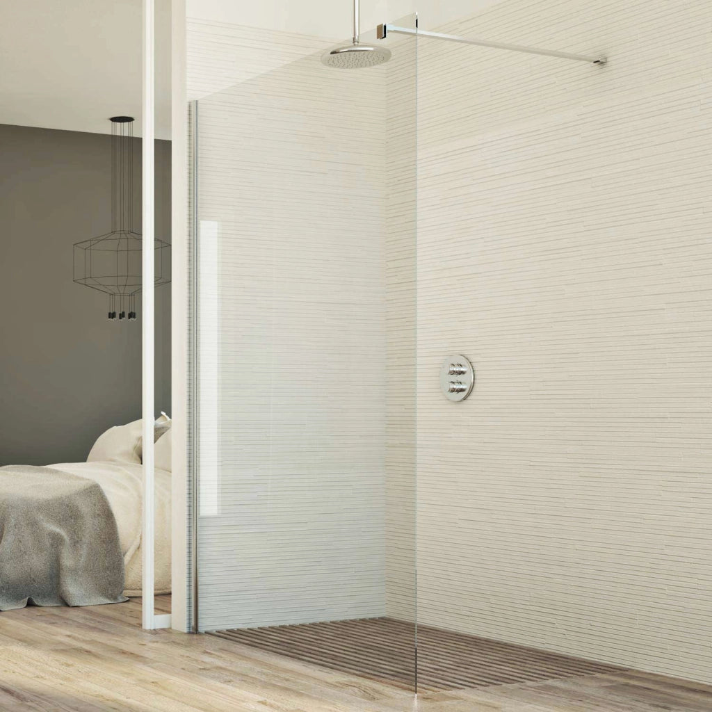 Parete doccia 110 CM in vetro trasparente 8mm mod. Walk in Lato H198