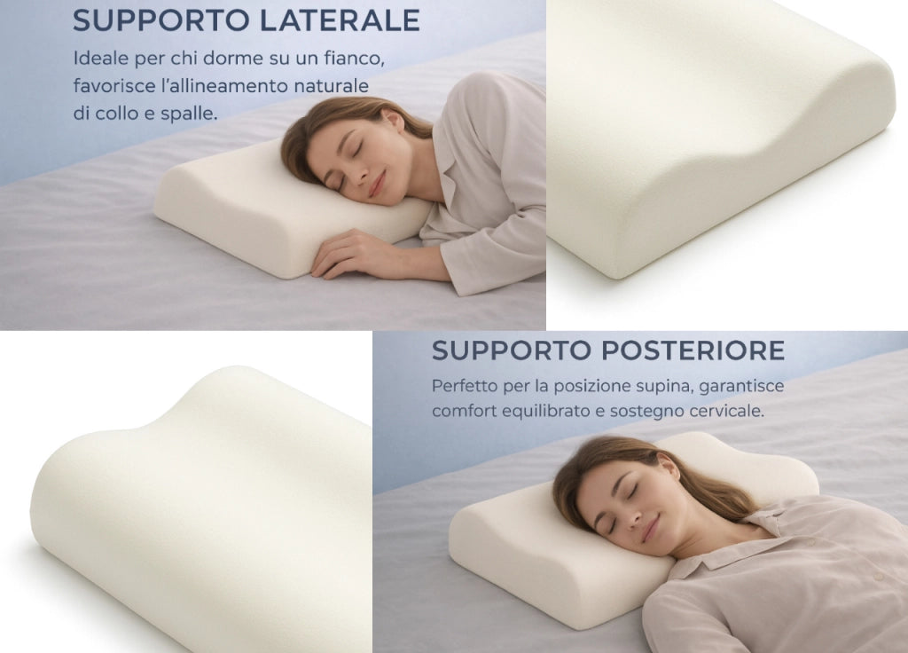 Guanciale Cuscino Letto 50x80cm Anallergico Memory Cervicale Mod. Silver