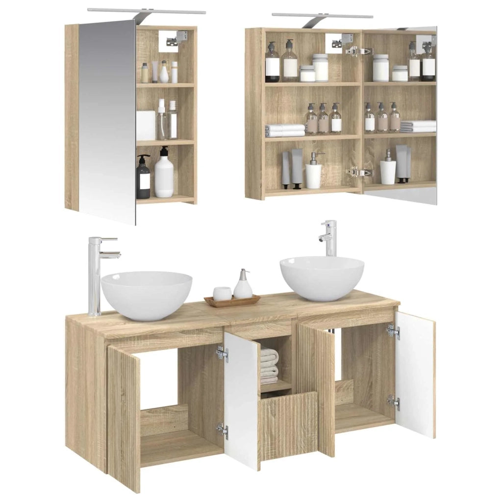 Set di Armadi da Bagno 5 pz Rovere Sonoma Legno ingegnerizzato 3406353