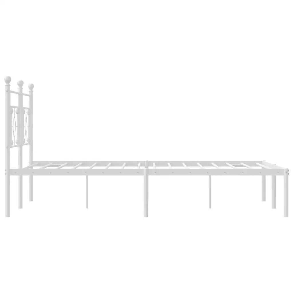 Giroletto con Testiera Metallo Bianco 150x200 cm 374390