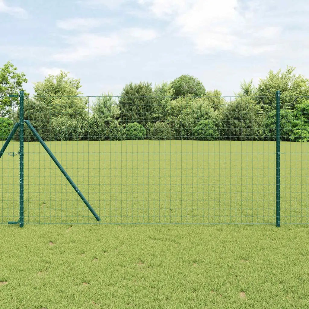 Recinzione da Giardino | Recinzione con Posto Verde 1 x 10 m Acciaio e PVC