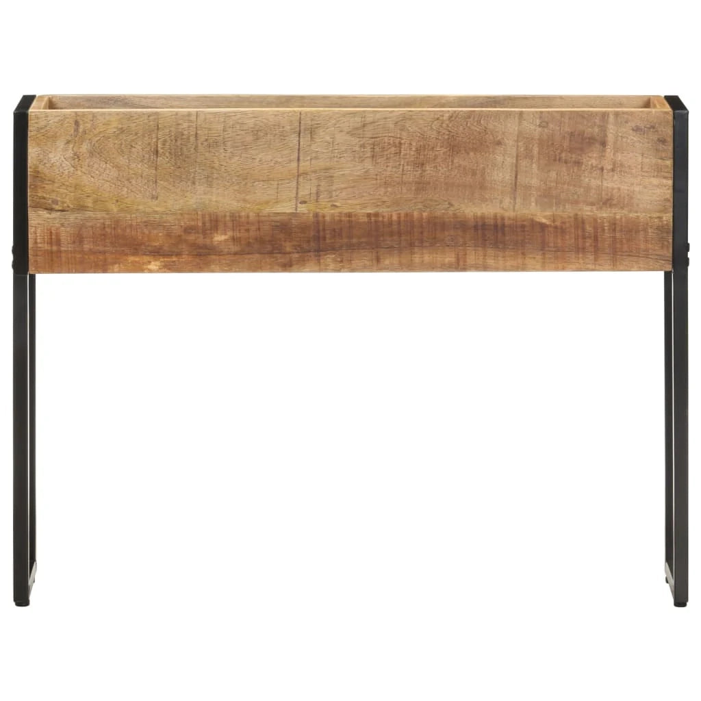 Fioriera rialzata per piante fiori terrazza giardino 90 x 20 x 68 cm legno di mango marrone grezzo 02_0037962