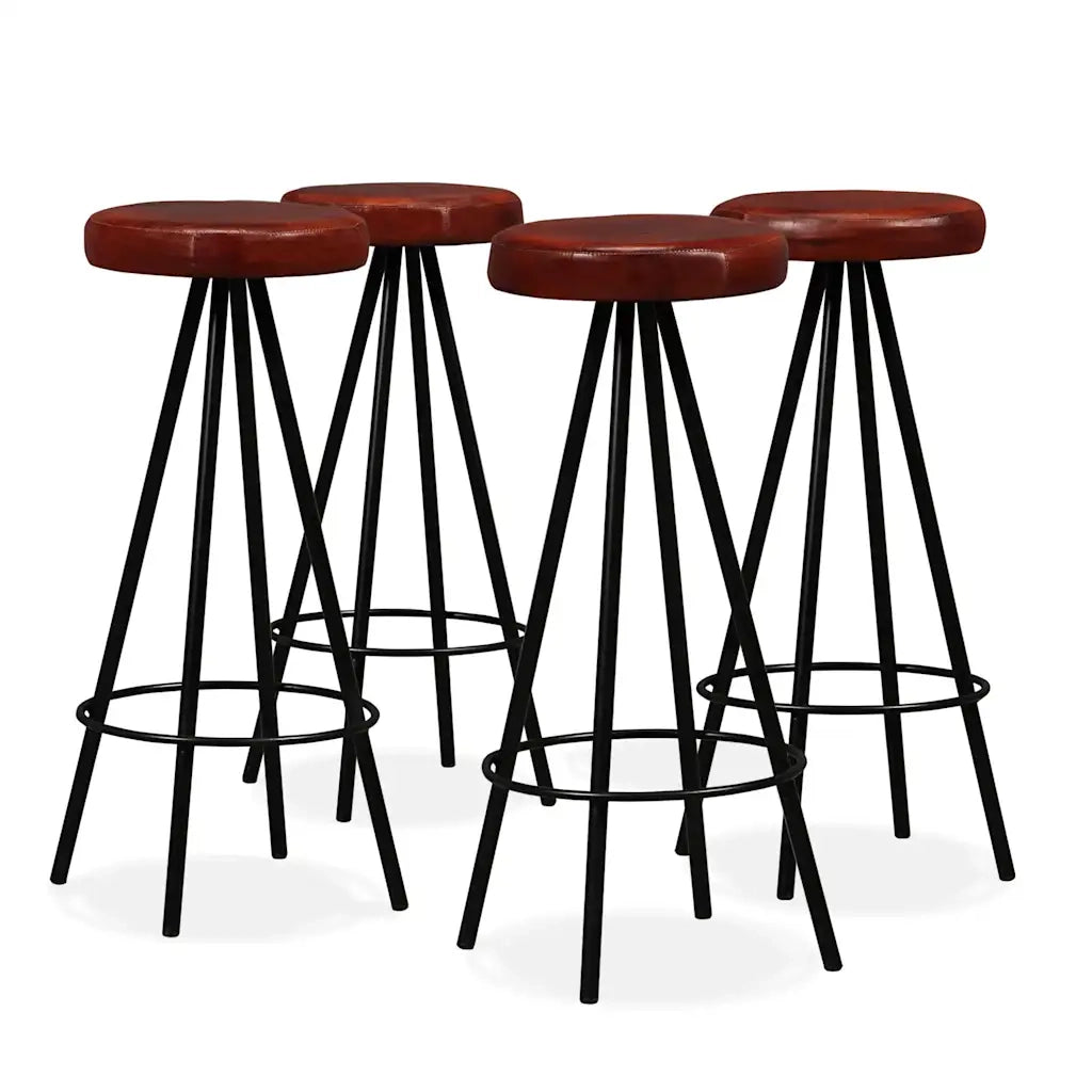 Set da Bar 5 pz in Legno Massello di Recupero e Vera Pelle 275142