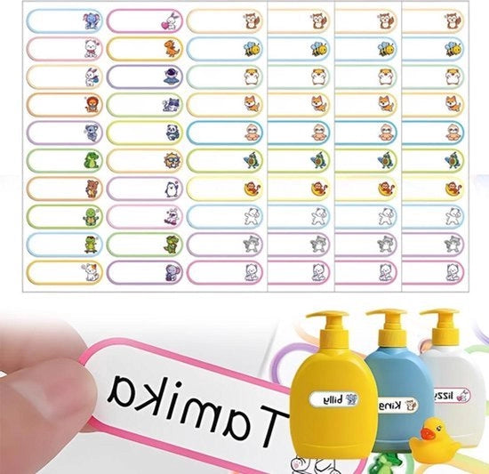 Etichette acqua resistenti con nome etichetta per bambini acqua resistenti - 120 pezzi.