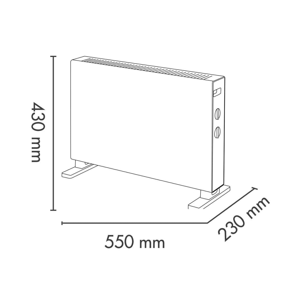 Argo KANSAS Termoconvettore Elettrico 2000W 3 Livelli di Potenza per ambienti fino a 60 m³ colore Bianco
